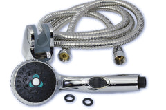 Chrome On/Off Shower Head and Stainless Steel Hose